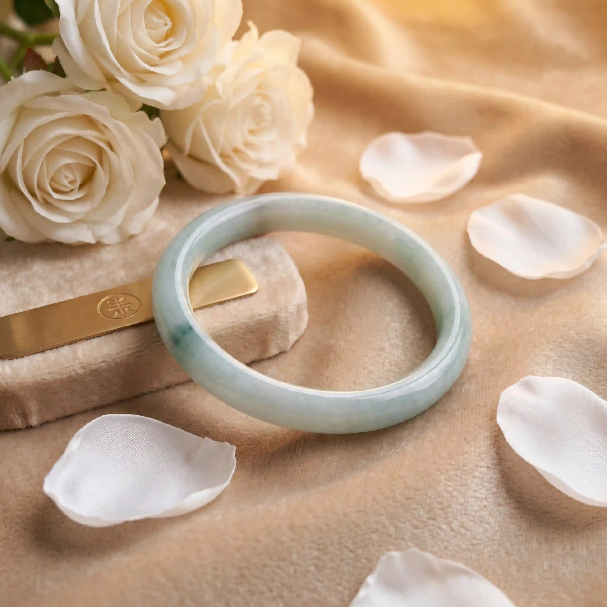 Celestial Whisper Faux Jade Bangle