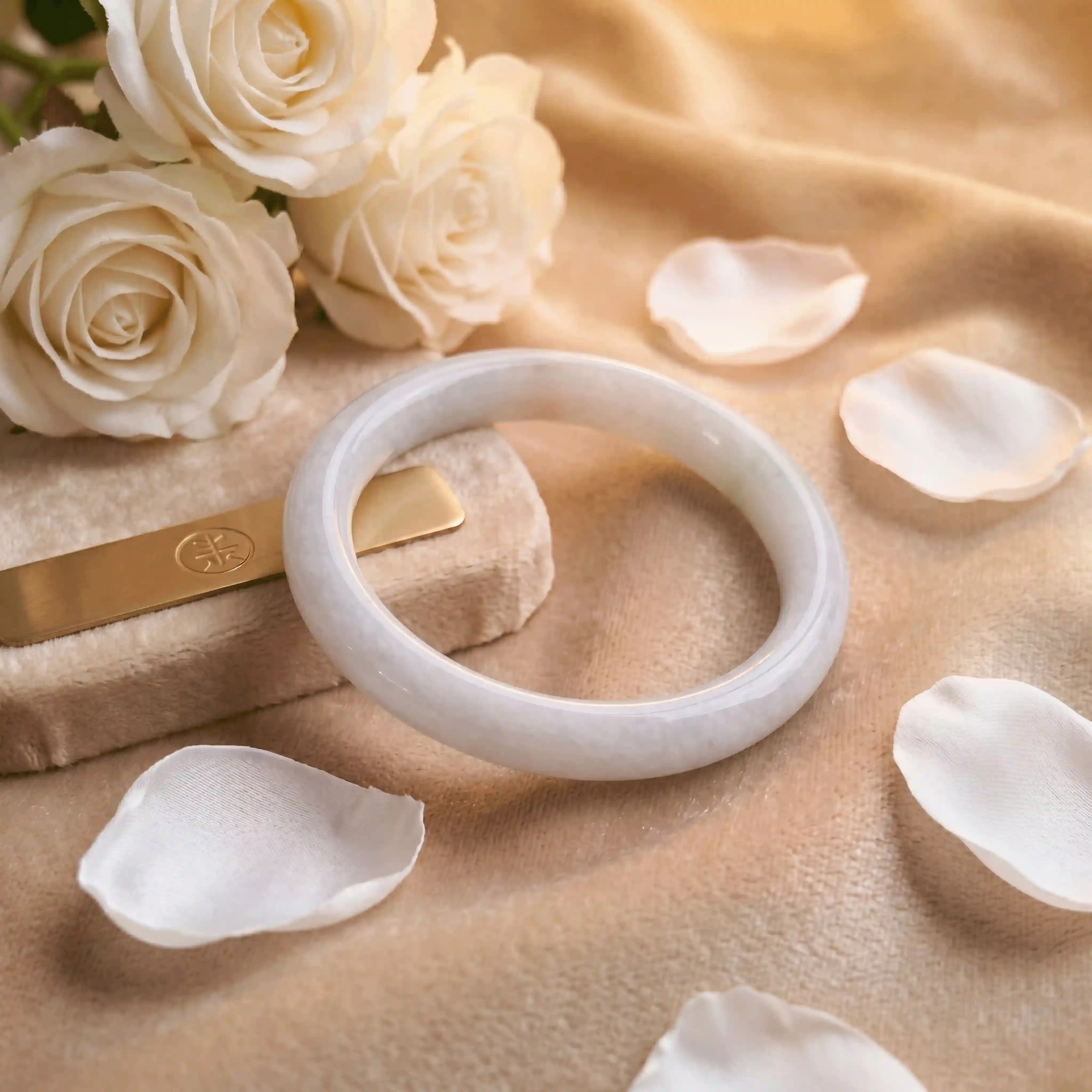 Moonlight Pure Faux Jade Bangle