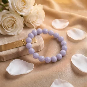 Lavender Serenity Faux Jade Bead Bracelet